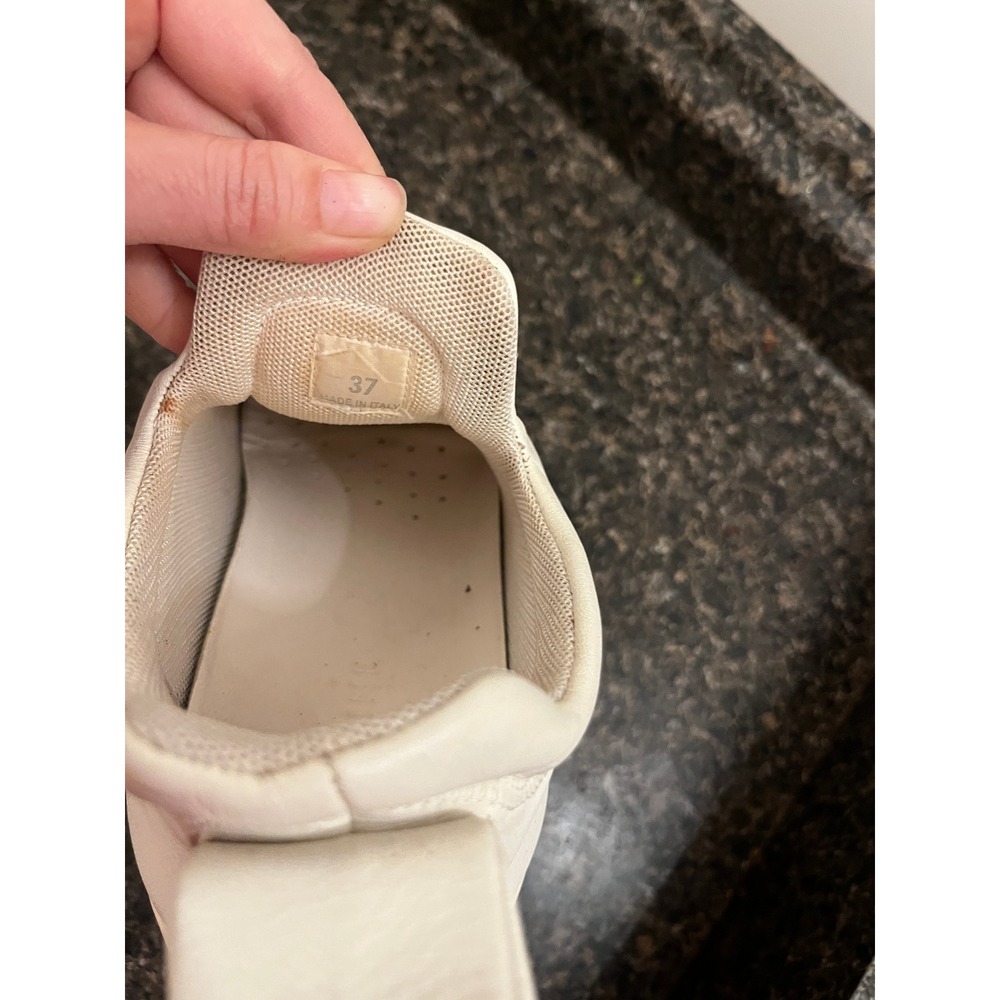 Celine Paris Women Cream Leather Padded Slip On Platform Sneakers Size 37 Italy - Picture 7 of 8